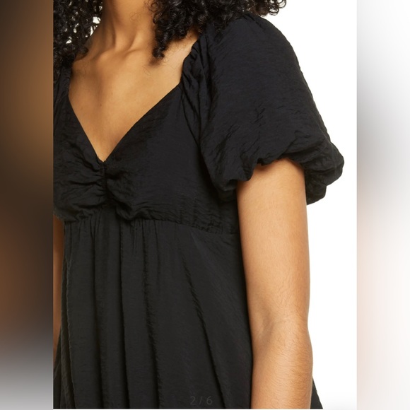 BP. Puff Sleeve Black Taffeta Mini Dress Size S (4-6) NWT - Picture 3 of 13